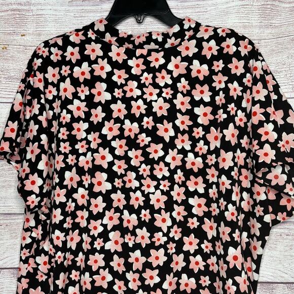 Cabi Suave Harmony Starflower V Neckline Popover Floral Pink Black Top Size XL - Picture 10 of 10